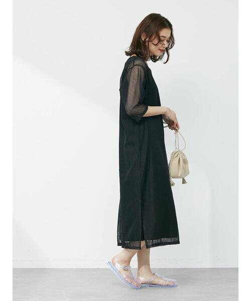 Green　Parks（グリーンパークス）の「SET2点 メッシュワンピース（ワンピース・レディース・ブラック/グリーン/ベージュ・FREE）」の6枚目の写真