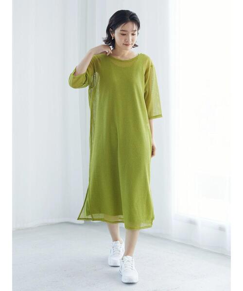 Green　Parks（グリーンパークス）の「SET2点 メッシュワンピース（ワンピース・レディース・ブラック/グリーン/ベージュ・FREE）」の8枚目の写真