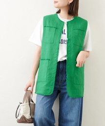 綿麻ツイルベスト