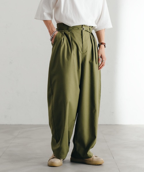 epnok(エプノック)の「ハイウエストタックリネンワイドパンツ(その他パンツ・メンズ・チャコールグレー/ライトグリーン/ナチュラル・SMALL/MEDIUM/LARGE)」の15枚目の写真