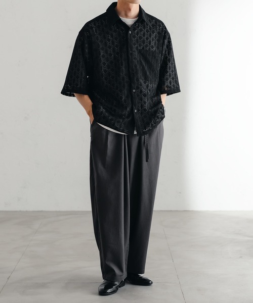 epnok(エプノック)の「ハイウエストタックリネンワイドパンツ(その他パンツ・メンズ・チャコールグレー/ライトグリーン/ナチュラル・SMALL/MEDIUM/LARGE)」の7枚目の写真