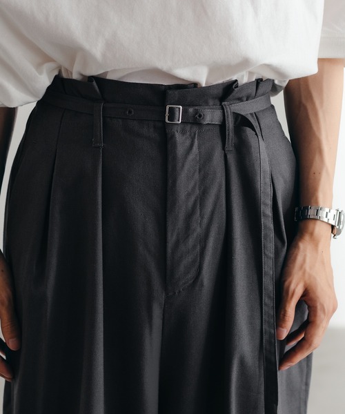 epnok(エプノック)の「ハイウエストタックリネンワイドパンツ(その他パンツ・メンズ・チャコールグレー/ライトグリーン/ナチュラル・SMALL/MEDIUM/LARGE)」の10枚目の写真