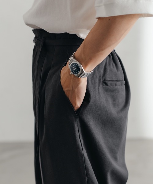 epnok(エプノック)の「ハイウエストタックリネンワイドパンツ(その他パンツ・メンズ・チャコールグレー/ライトグリーン/ナチュラル・SMALL/MEDIUM/LARGE)」の11枚目の写真