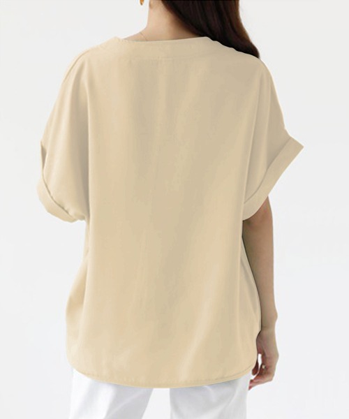 Amulet（アミュレット）の「裾タックブラウス（シャツ/ブラウス・レディース・ホワイト/ブラック/ネイビー/グレー/グリーン/カーキ/ボルドー/パープル/ベージュ/ブラウン・M/L/XL）」の22枚目の写真