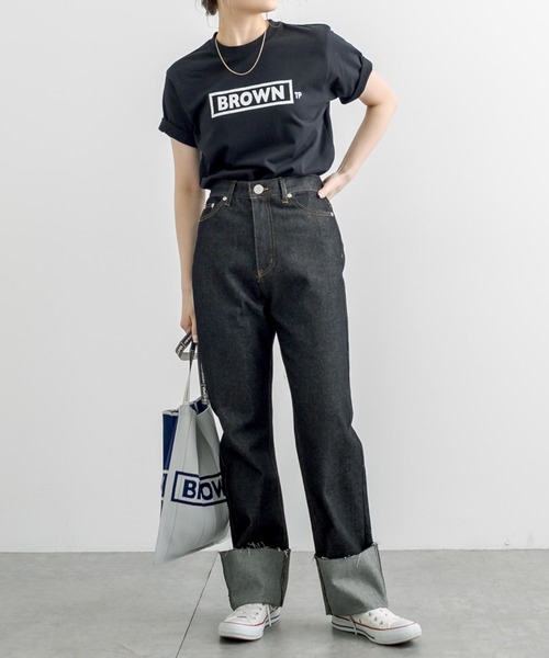 THEATRE PRODUCTS（シアタープロダクツ）の「【BROWN THEATRE PRODUCTS】ボックスロゴTシャツ（Tシャツ/カットソー・メンズ・ホワイト/ブラック/ナチュラル・FREE/S）」の8枚目の写真