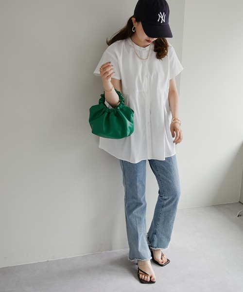 【WEB限定】ウエスト切り替えブラウス