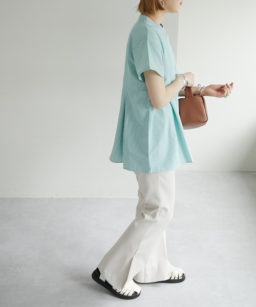 DISCOAT(ディスコート)の「【新色追加!/WEB限定】ウエスト切り替えブラウス(シャツ/ブラウス・レディース・ホワイト/ブラック/グリーン/ブルー/ネイビー/モカ/ブラウン・FREE)」の17枚目の写真