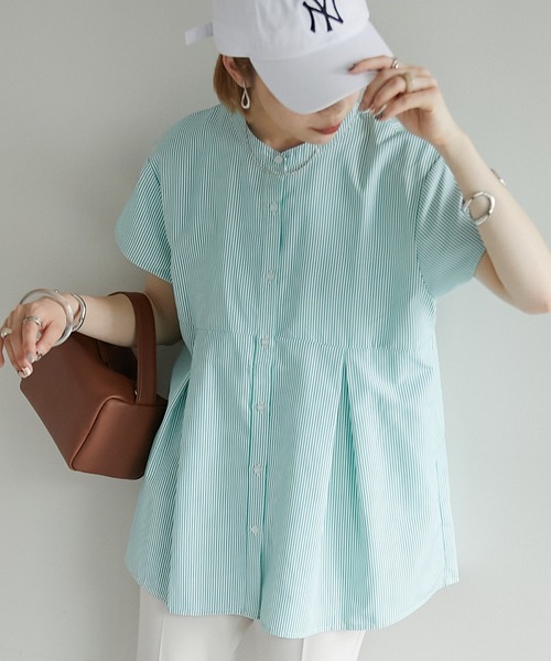 DISCOAT(ディスコート)の「【新色追加!/WEB限定】ウエスト切り替えブラウス(シャツ/ブラウス・レディース・ホワイト/ブラック/グリーン/ブルー/ネイビー/モカ/ブラウン・FREE)」の20枚目の写真