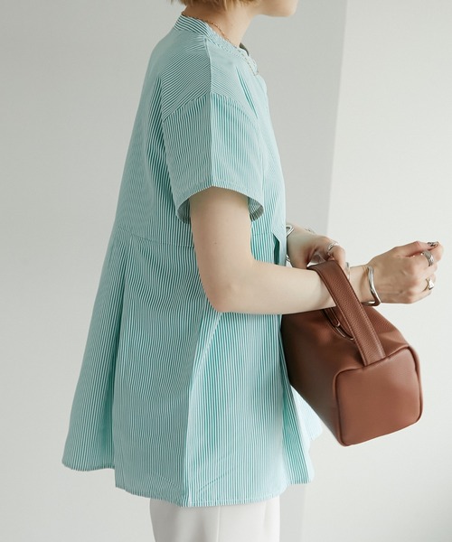 DISCOAT(ディスコート)の「【新色追加!/WEB限定】ウエスト切り替えブラウス(シャツ/ブラウス・レディース・ホワイト/ブラック/グリーン/ブルー/ネイビー/モカ/ブラウン・FREE)」の22枚目の写真