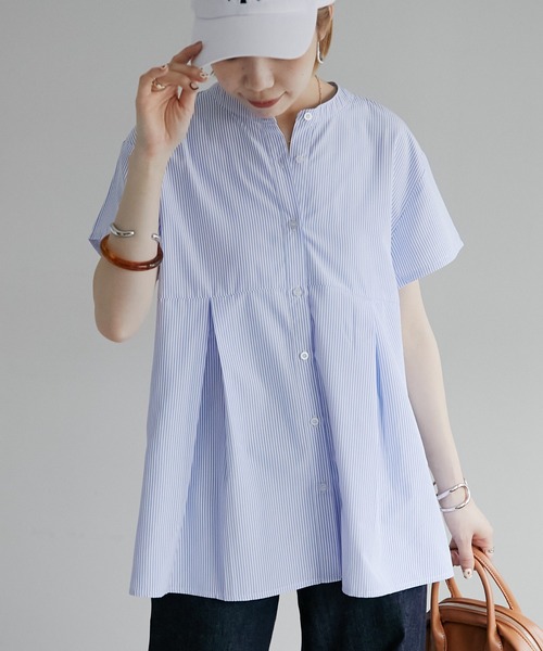 DISCOAT(ディスコート)の「【新色追加!/WEB限定】ウエスト切り替えブラウス(シャツ/ブラウス・レディース・ホワイト/ブラック/グリーン/ブルー/ネイビー/モカ/ブラウン・FREE)」の11枚目の写真