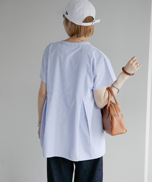 DISCOAT(ディスコート)の「【新色追加!/WEB限定】ウエスト切り替えブラウス(シャツ/ブラウス・レディース・ホワイト/ブラック/グリーン/ブルー/ネイビー/モカ/ブラウン・FREE)」の12枚目の写真