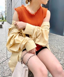 CPCM | Vネックフリンジノースリニット(ニット/セーター)