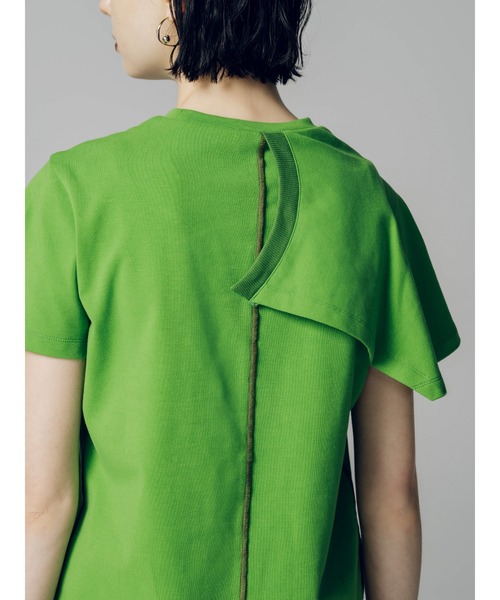 led.tokyo（レッドトウキョウ）の「【led.tokyo】カットラップオーバーステッチTシャツ（Tシャツ/カットソー・レディース・ホワイト/ブラック/ブラウン/グリーン・FREE）」の17枚目の写真