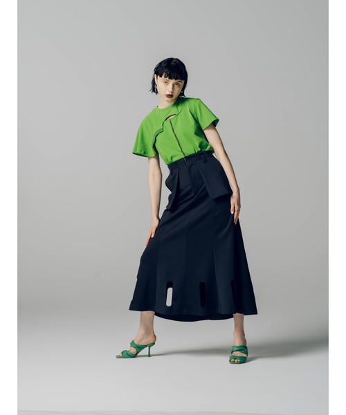 led.tokyo（レッドトウキョウ）の「【led.tokyo】カットラップオーバーステッチTシャツ（Tシャツ/カットソー・レディース・ホワイト/ブラック/ブラウン/グリーン・FREE）」の21枚目の写真