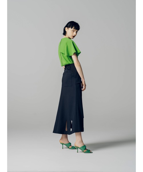 led.tokyo（レッドトウキョウ）の「【led.tokyo】カットラップオーバーステッチTシャツ（Tシャツ/カットソー・レディース・ホワイト/ブラック/ブラウン/グリーン・FREE）」の22枚目の写真