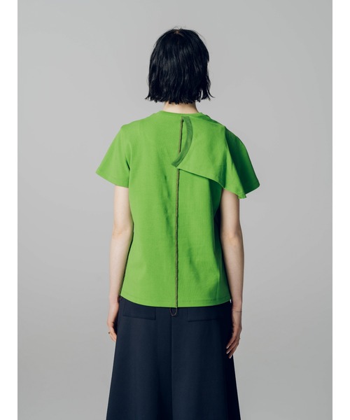 led.tokyo（レッドトウキョウ）の「【led.tokyo】カットラップオーバーステッチTシャツ（Tシャツ/カットソー・レディース・ホワイト/ブラック/ブラウン/グリーン・FREE）」の20枚目の写真