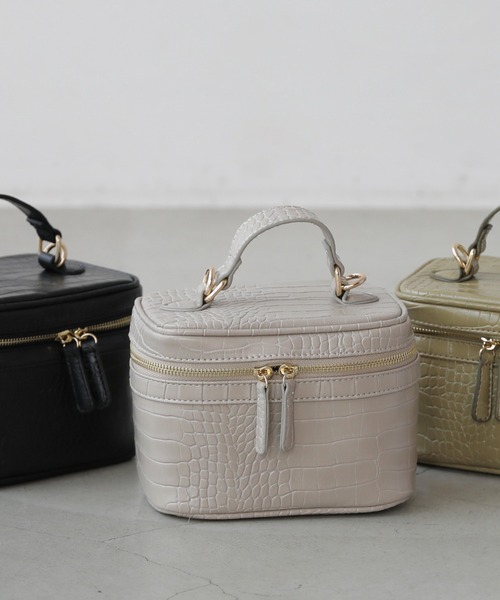 RAY CASSIN(レイカズン)の「バニティーバッグ(ハンドバッグ・レディース・ブラック/ベージュ/カーキ・FREE)」の1枚目の写真