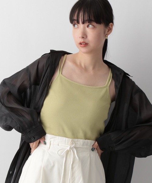 LOWRYS FARM(ローリーズファーム)の「カップツキクロスキャミ 347239(タンクトップ・レディース・ホワイト/ブラック/ブルー/グリーン・FREE)」の3枚目の写真