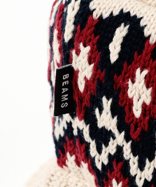 BEAMS（ビームス）の「BEAMS / ジャカードニット　バケットハット（ハット・メンズ・ブラック/ブラウン/オフホワイト・ONE SIZE）」の10枚目の写真