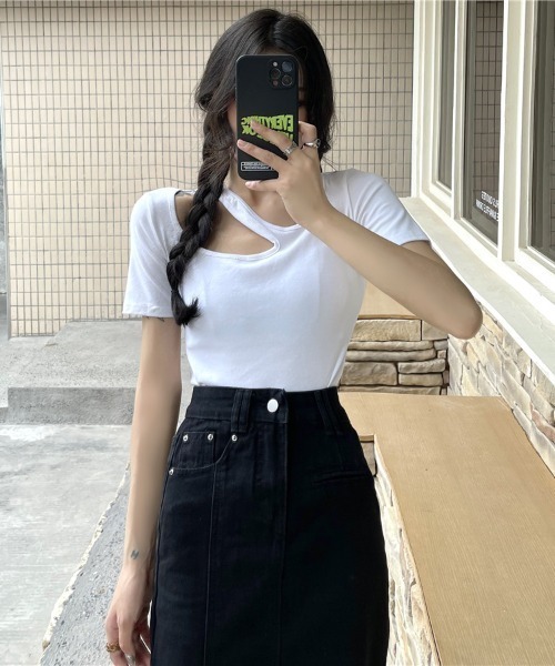 MANGROVE(マングローブ)の「スリット入りスカート(スカート・レディース・ブラック・MEDIUM/LARGE)」の2枚目の写真