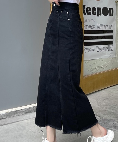 MANGROVE(マングローブ)の「スリット入りスカート(スカート・レディース・ブラック・MEDIUM/LARGE)」の5枚目の写真