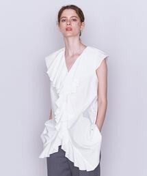 ＜AEWEN MATOPH＞コットン フリル ノースリーブブラウス