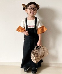 【KIDS】甘織デニムジャンパースカート