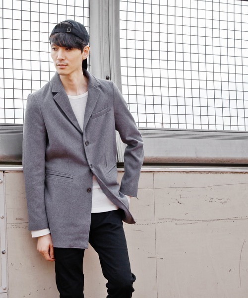 hardcover（ハードカバー）の「hardcover/メルトンチェスター（チェスターコート・レディース・ブラック/グレー・SMALL/LARGE/MEDIUM）」の9枚目の写真