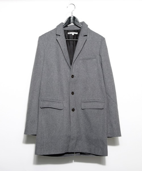 hardcover（ハードカバー）の「hardcover/メルトンチェスター（チェスターコート・レディース・ブラック/グレー・SMALL/LARGE/MEDIUM）」の3枚目の写真