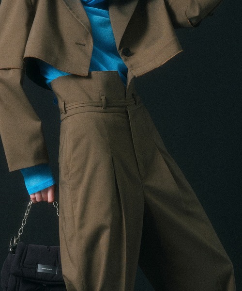 MAISON SPECIAL（メゾンスペシャル）の「ハイウエストタックパンツ【MAISON SPECIAL/メゾンスペシャル】■セットアップ対応■（その他パンツ・レディース・グレー/カーキ・38/36）」の14枚目の写真