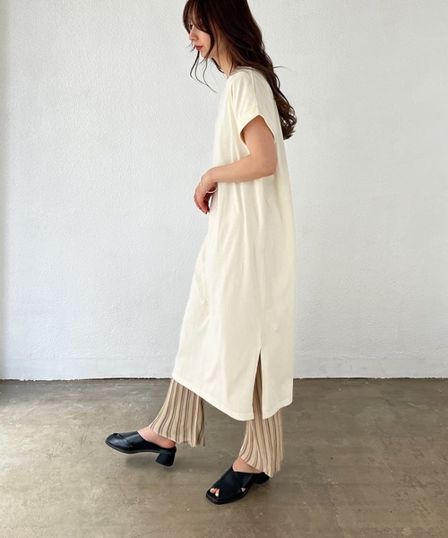 Shelly island（シェリーアイランド）の「ストライプニットパンツ（その他パンツ・レディース・ホワイト/モカ・S/M）」の6枚目の写真