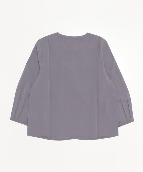 Perfect Suit FActory（パーフェクトスーツファクトリー）の「パール釦ボウタイタックブラウス７分袖（シャツ/ブラウス・レディース・ベージュ/グレー/オフホワイト・S/M/L）」の13枚目の写真