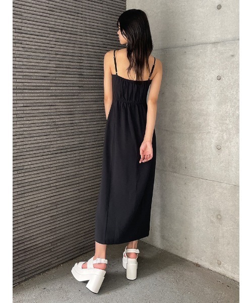 ENVYM（アンビー）の「スリットロングキャミＯＰ（ワンピース・レディース・ブラック/インディゴブルー/ストライプ・FREE）」の6枚目の写真