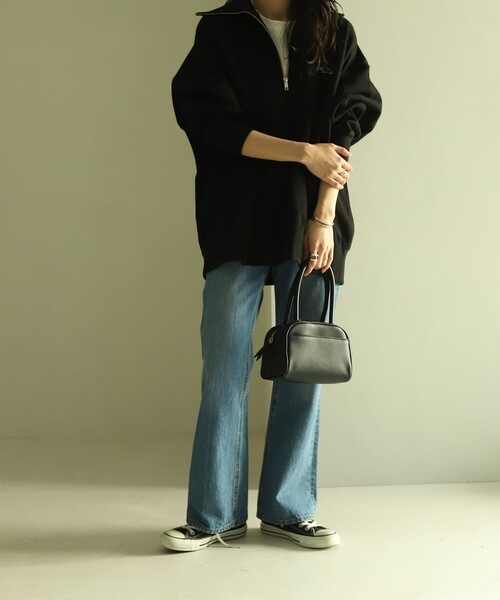 FREAK'S STORE（フリークスストア）の「TOWN CRAFT × FREAK'S STORE/タウンクラフト 　別注 レトロカラーハーフジップスウェット（スウェット・レディース・ブラック/サックスブルー/ピンク/オレンジ/ラベンダー/ブルーグリーン・ﾌﾘ-）」の11枚目の写真