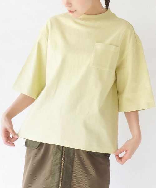 zootie（ズーティー）の「シミヘン加工 フレンチバスクシャツ［半袖］（Tシャツ/カットソー・レディース・ネイビー/ブラック/チャコール/バーガンディー/ベージュ系その他/ライラック/グリーン/オフホワイト/グレー/ベージュ系その他2/ピンク/杢グレー/ブラック系その他/ダークグリーン/レッド/ロイヤルブルー/チョコ/ライトブルー/イエロー系その他/ライトピンク/ライトイエロー/ミント/レッド系その他・フリー）」の17枚目の写真