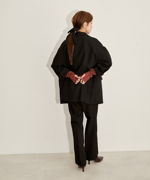 vis-`a-vis（ビサビ）の「【WEB限定】【洗える】ゆるジャケット＆フレアパンツセット（スラックス・レディース・ベージュ系その他/ブラック/ピンク・S/M）」の13枚目の写真