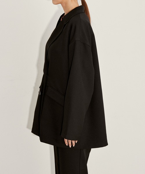 vis-`a-vis（ビサビ）の「【WEB限定】【洗える】ゆるジャケット＆フレアパンツセット（スラックス・レディース・ベージュ系その他/ブラック/ピンク・S/M）」の9枚目の写真