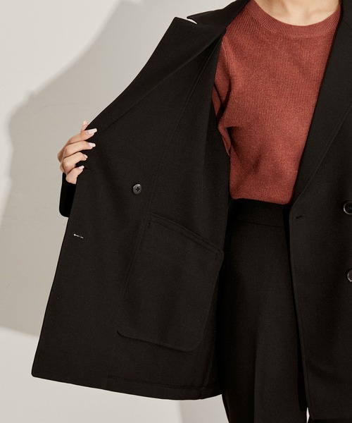 vis-`a-vis（ビサビ）の「【WEB限定】【洗える】ゆるジャケット＆フレアパンツセット（スラックス・レディース・ベージュ系その他/ブラック/ピンク・S/M）」の14枚目の写真