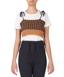 babaco GINGHAM CHECK SHORT CAMI-TOP