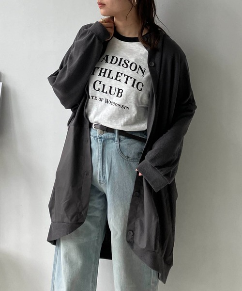 AS KNOW AS plus(アズノゥアズプラス)の「♪ゆるり切替コクーンカーディガン(カーディガン/ボレロ・レディース・チャコールグレー/ダークグリーン/ライトベージュ/アイボリー/グリーン/レッド/ネイビー/グレー系その他/ライム/グレー系/グリーン系/ベージュ系/イエロー系/ネイビー系/ダークグリーン系1/ベージュ系1/グレー系1/ダークパープル/グレー系2/アイボリー系2/ライトグリーン系2/グレー系その他2/イエロー系3/ダークグリーン系3/グレー系3/ベージュ系3・FREE)」の9枚目の写真