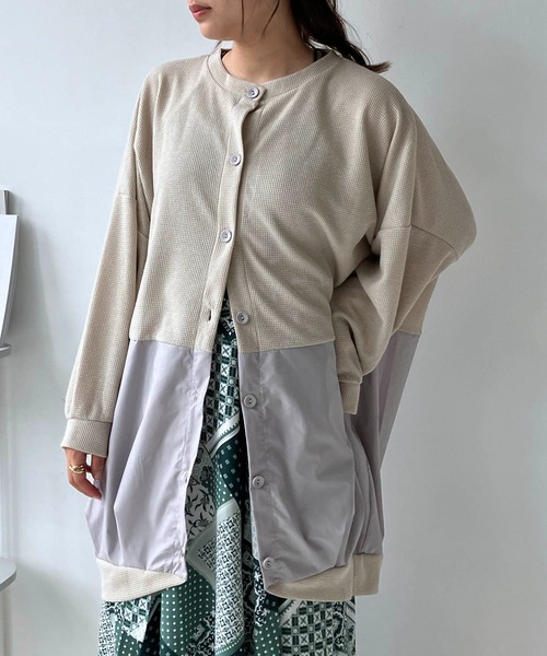 AS KNOW AS plus(アズノゥアズプラス)の「♪ゆるり切替コクーンカーディガン(カーディガン/ボレロ・レディース・チャコールグレー/ダークグリーン/ライトベージュ/アイボリー/グリーン/レッド/ネイビー/グレー系その他/ライム/グレー系/グリーン系/ベージュ系/イエロー系/ネイビー系/ダークグリーン系1/ベージュ系1/グレー系1/ダークパープル/グレー系2/アイボリー系2/ライトグリーン系2/グレー系その他2/イエロー系3/ダークグリーン系3/グレー系3/ベージュ系3・FREE)」の13枚目の写真