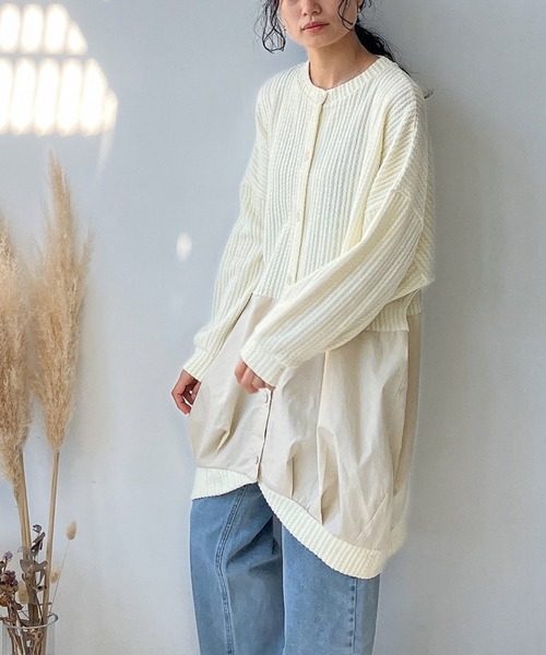 AS KNOW AS plus(アズノゥアズプラス)の「♪ゆるり切替コクーンカーディガン(カーディガン/ボレロ・レディース・チャコールグレー/ダークグリーン/ライトベージュ/アイボリー/グリーン/レッド/ネイビー/グレー系その他/ライム/グレー系/グリーン系/ベージュ系/イエロー系/ネイビー系/ダークグリーン系1/ベージュ系1/グレー系1/ダークパープル/グレー系2/アイボリー系2/ライトグリーン系2/グレー系その他2/イエロー系3/ダークグリーン系3/グレー系3/ベージュ系3・FREE)」の14枚目の写真