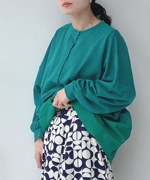 AS KNOW AS plus(アズノゥアズプラス)の「♪ゆるり切替コクーンカーディガン(カーディガン/ボレロ・レディース・チャコールグレー/ダークグリーン/ライトベージュ/アイボリー/グリーン/レッド/ネイビー/グレー系その他/ライム/グレー系/グリーン系/ベージュ系/イエロー系/ネイビー系/ダークグリーン系1/ベージュ系1/グレー系1/ダークパープル/グレー系2/アイボリー系2/ライトグリーン系2/グレー系その他2/イエロー系3/ダークグリーン系3/グレー系3/ベージュ系3・FREE)」の20枚目の写真