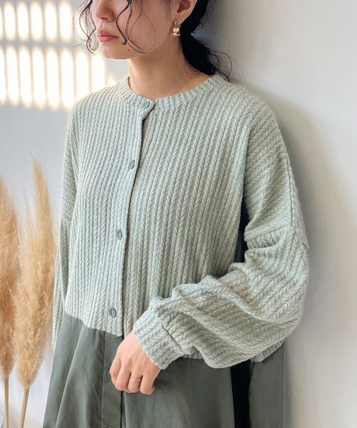 AS KNOW AS plus(アズノゥアズプラス)の「♪ゆるり切替コクーンカーディガン(カーディガン/ボレロ・レディース・チャコールグレー/ダークグリーン/ライトベージュ/アイボリー/グリーン/レッド/ネイビー/グレー系その他/ライム/グレー系/グリーン系/ベージュ系/イエロー系/ネイビー系/ダークグリーン系1/ベージュ系1/グレー系1/ダークパープル/グレー系2/アイボリー系2/ライトグリーン系2/グレー系その他2/イエロー系3/ダークグリーン系3/グレー系3/ベージュ系3・FREE)」の21枚目の写真