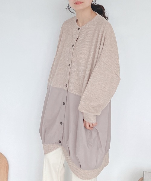 AS KNOW AS plus(アズノゥアズプラス)の「♪ゆるり切替コクーンカーディガン(カーディガン/ボレロ・レディース・チャコールグレー/ダークグリーン/ライトベージュ/アイボリー/グリーン/レッド/ネイビー/グレー系その他/ライム/グレー系/グリーン系/ベージュ系/イエロー系/ネイビー系/ダークグリーン系1/ベージュ系1/グレー系1/ダークパープル/グレー系2/アイボリー系2/ライトグリーン系2/グレー系その他2/イエロー系3/ダークグリーン系3/グレー系3/ベージュ系3・FREE)」の10枚目の写真