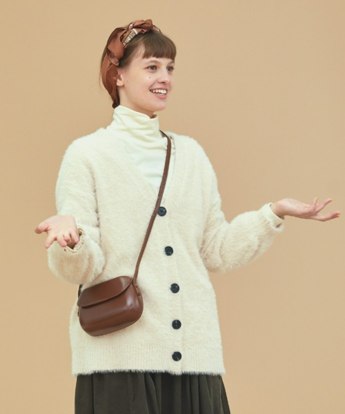 EDIT Gris（エディットグリ）の「シャギーカーディガン（カーディガン/ボレロ・レディース・ブラック/グレー/アイボリー・FREE）」の5枚目の写真