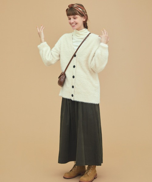 EDIT Gris（エディットグリ）の「シャギーカーディガン（カーディガン/ボレロ・レディース・ブラック/グレー/アイボリー・FREE）」の7枚目の写真