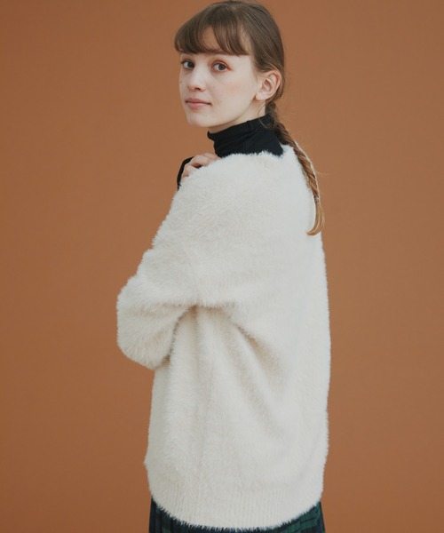 EDIT Gris（エディットグリ）の「シャギーカーディガン（カーディガン/ボレロ・レディース・ブラック/グレー/アイボリー・FREE）」の19枚目の写真