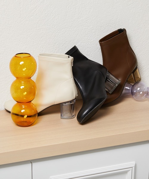 ORiental TRaffic（オリエンタルトラフィック）の「クリアヒールストレッチブーツ/21417（ブーツ・レディース・ホワイト/ブラック/ブラウン・LL/S/M/L）」の4枚目の写真