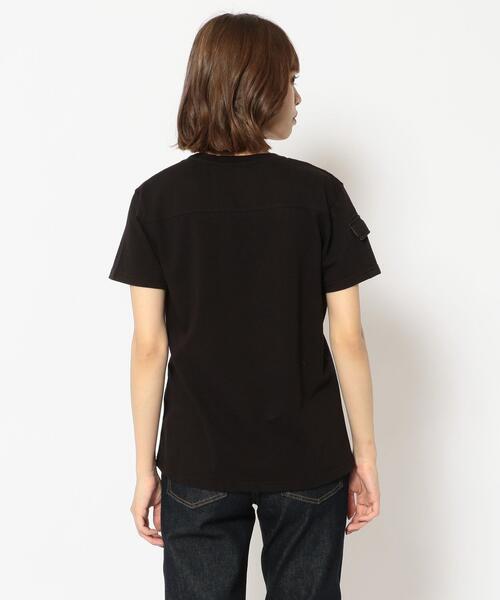 AVIREX（アヴィレックス）の「CAMO PRINT COMBI POCKET T-SHIRT/ カモプリントコンビポケットティーシャツ（Tシャツ/カットソー・レディース・ラベンダー/ホワイト系2/ブラック・L/M/S）」の5枚目の写真